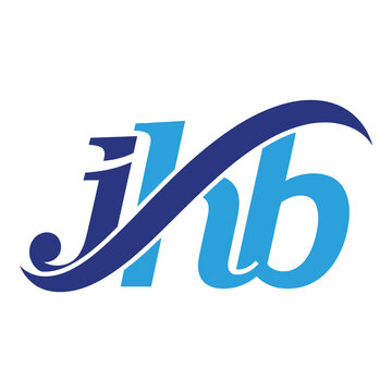 Blue stylized letters j and b in elegant calligraphy font icon