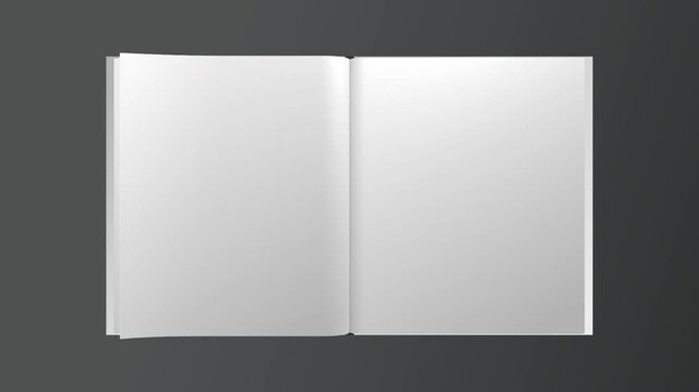 4k 3D Flipping book page curl transition animation being flipped over, Opening book video.