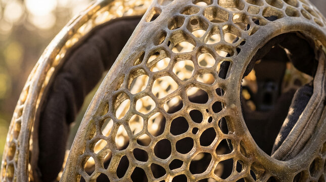 Bio-plastic shell with voronoi pattern on exosuit