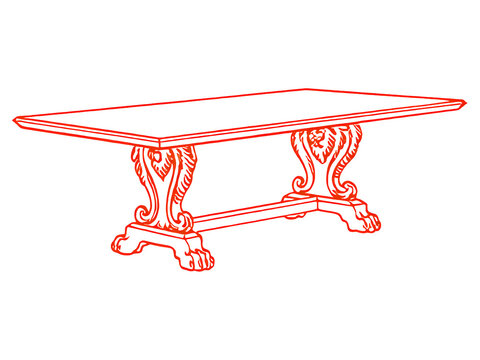 Classic Elegance and Traditional Craftsmanship: Ornate Table Design with Vintage Charm and Artistic Style in Home Decor and Restaurant Furniture