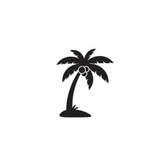 Obraz premium Palm Tree Silhouette Vector Icon on Transparent Background – Tropical Summer Design