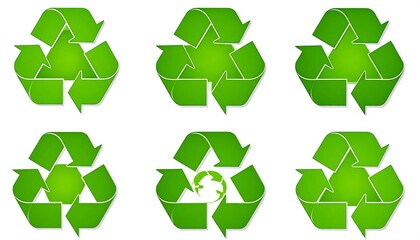 Obraz premium Seamless pattern of green recycling symbols promoting sustainable practices and circular economy