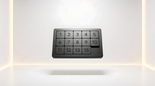 Modern Numeric Pad Floating in Minimal Lab