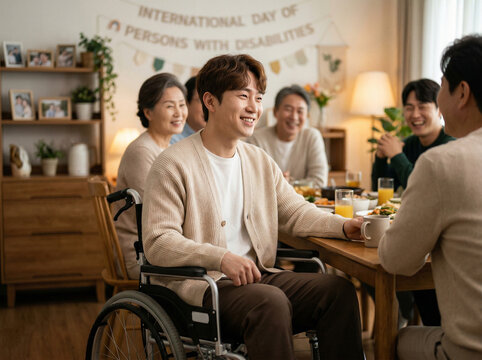 장애인의날 남자 휠체어 재활 포트레이트 Disability Day Man Wheelchair Rehabilitation Portrait