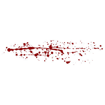 A dark background with a red paint splatter across the center