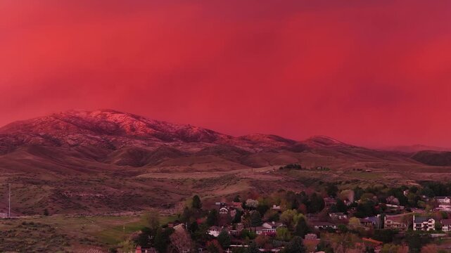 foothill clouds looking on fire during sunset