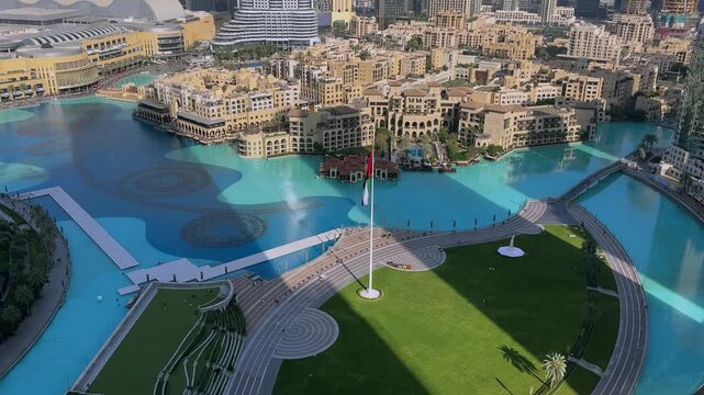 April 02, 2026, A general view of Downtown Dubai and Dubai Mall following escalating tensions in the Middle East.