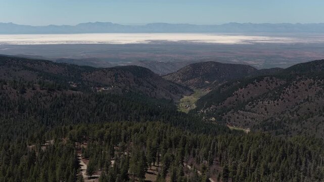 Aerial view overlooking White Sands from Cloudcroft New Mexico Sacramento Mountains