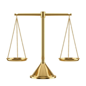 Golden Scales of Justice, Balance and Equality Symbol