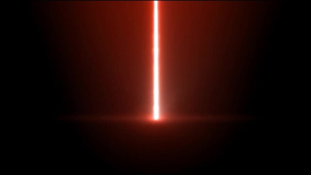 red glowing vertical light beam on dark background intense energy flare abstract seamless loop motion