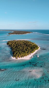 secluded tropical island resort paradise in atolls of French Polynesia