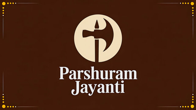 A logo for Parshuram Jayanti on a brown background
