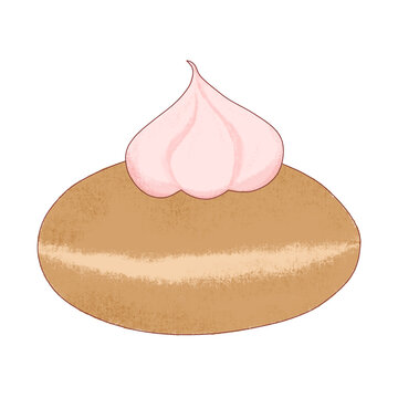 Bomboloni Donut Illustration Italian Filled Donut Sweet Bakery Dessert Clipart