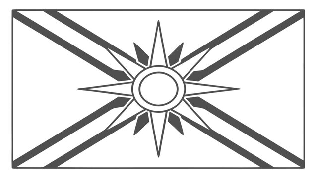 Black and white of north macedonia flag sun rays geometric pattern