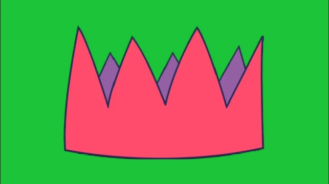 crown shape minimal animation isolated on green screen smooth loop motion for design overlay