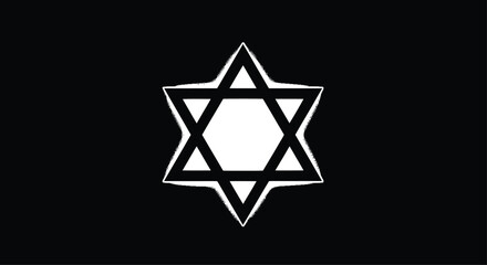 Fototapeta premium Star of David Symbol on Black and White Background