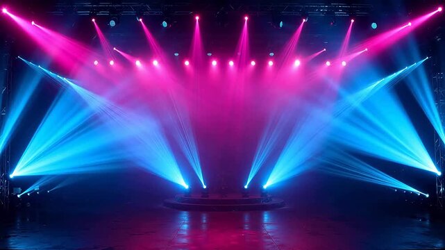 Stage lights in blue and pink representing Generative AI and Creative Energy
