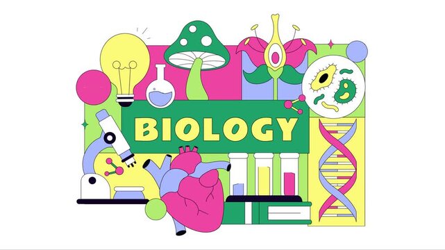 Animation of Biology and DNA Gene Molecule Illustration