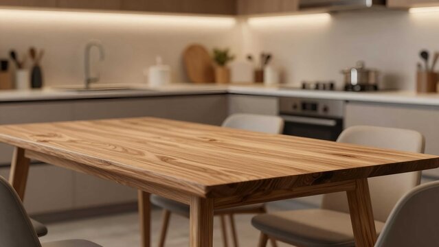Simple rectangular table on parquet flooring enhances cozy home lifestyle
