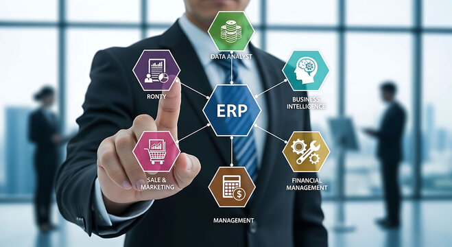 Enterprise Resource Planning ERP Business Management Strategy and Data Analysis