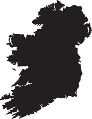 Fototapeta premium Black silhouette map of Ireland simple vector graphic for travel and geography concepts isolated on white background