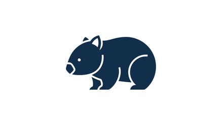 Fototapeta premium Wombat Icon, Cute Australian Marsupial, Simple Vector Illustration
