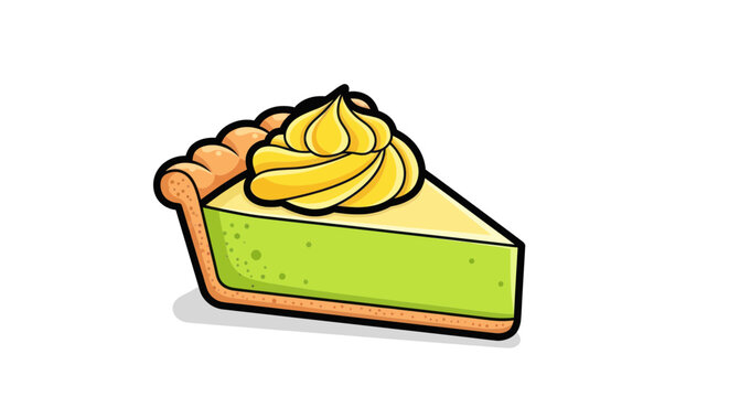 Slice of Key Lime Pie with Whipped Cream