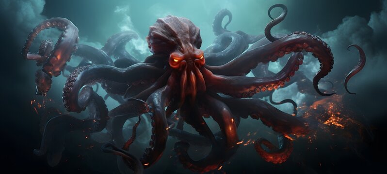 demonic kraken humanidad full body ,generative AI