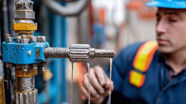 Industry Inspector: A focused industry inspector meticulously examines machinery, showcasing the vital role of meticulous inspection in maintaining industry precision and safety.