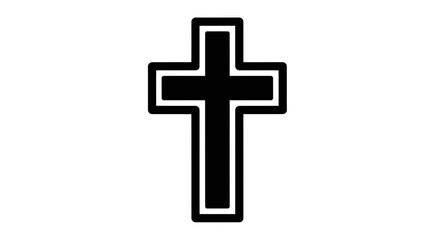 Fototapeta premium Christian Cross Icon Silhouette, Religious Symbol, Faith and Spirituality