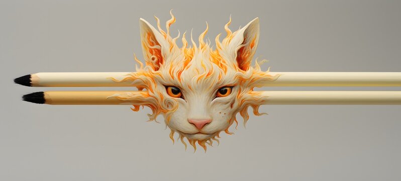 lady Bunny shaped matchstick carving,generative AI