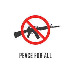 Obraz premium No Guns Sign, Peace Symbol, Stop Violence, Anti-War, Protest, Vector Illustration