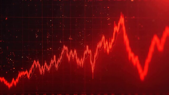 Red line graph on dark background for Contemporary Lifestyle and Visual Storytelling