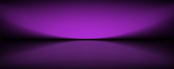 Fototapeta premium Abstract gradient podium background. Violet, purple and lilac empty 3d studio backdrop. Clean scene for product presentation mockup template. Vector illustration.