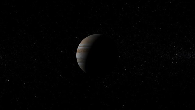 rotation of the planet Jupiter in space