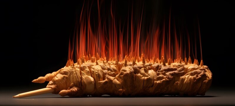 Armageddon shaped matchstick carving ,generative AI