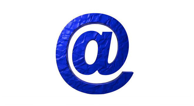 blue crumpled at sign symbol