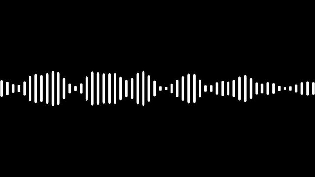 Abstract music waves oscillation. Futuristic sound wave visualization. wave form Audio. Isolated on a black background,with 4k video animation.