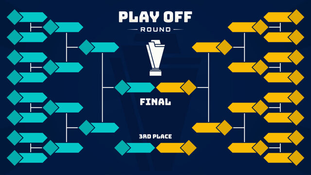 Playoff Tournament Bracket with Trophy for Sports and Esports Competition