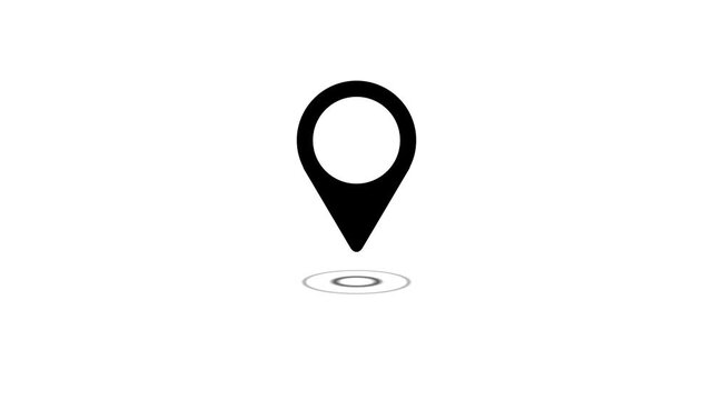 Map pointer icon set with pin symbols for navigation and location icon animation on a white background,with 4k