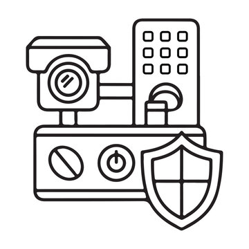 security system with camera and shield  safety and protection concept