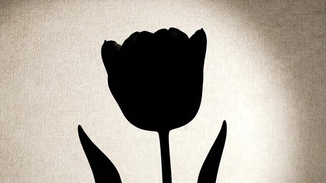 Minimal tulip silhouette on light background simple bold composition with clean space