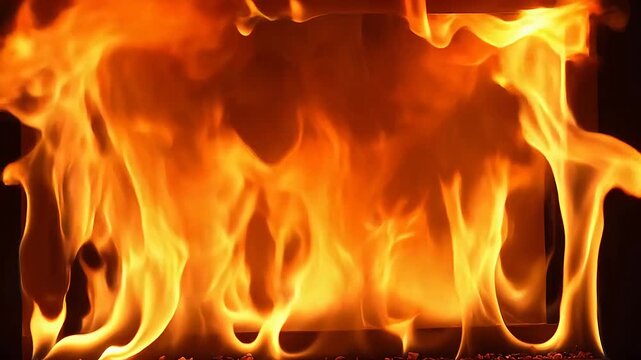 Flames in a rectangular frame for Contemporary Lifestyle and Visual Storytelling