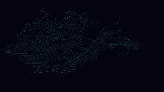 Stuttgart, Germany, City Infrastructure Expansion Animation, Urban Visualization Technology