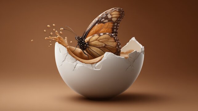 Transformation of a butterfly from an egg. renewable energy sustainability green energy environment conservation recycle eco friendly clean energy