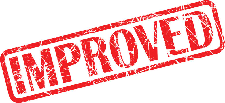 A red stamp with the word improved on it
