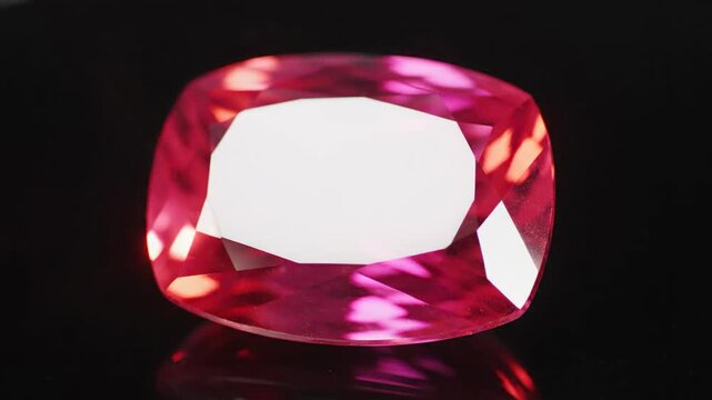 Stunning Pink Ruby Gemstone with Brilliant Light and Reflections