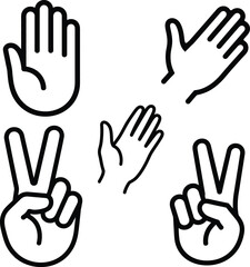 Fototapeta premium the hand and finger liner vectors 