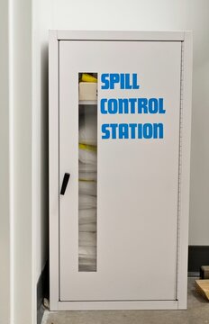 Spill Control Station kit box safety equipment industrial work station.	