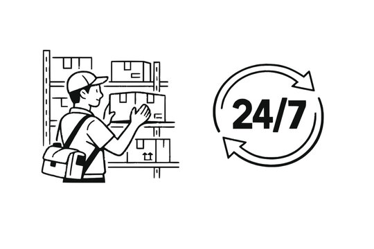man with dilevery box vector design 